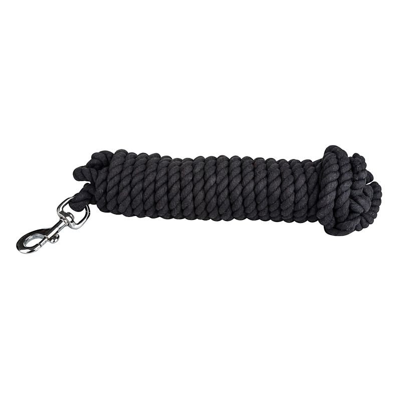 Tabelo Cotton Lunge Line with Loop End - Black - 1/2" x 24