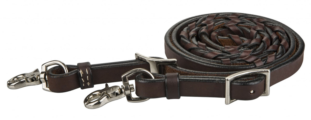 Tabelo Laced Barrel Reins - Dark Oil - 60"-75"