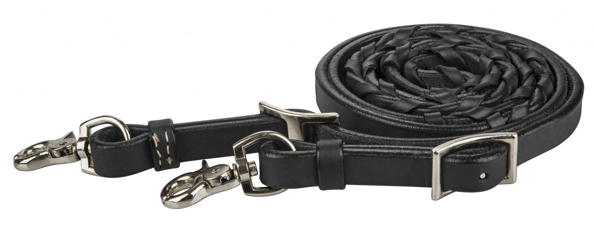 Tabelo Laced Barrel Reins - Black - 60"-75"