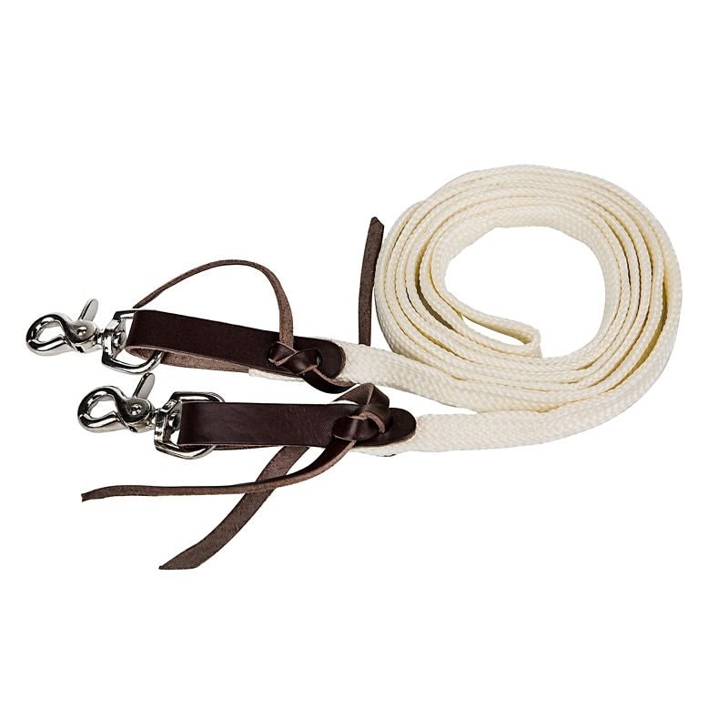 Tabelo Flat Braided Rein - Natural - 1/2 x 7