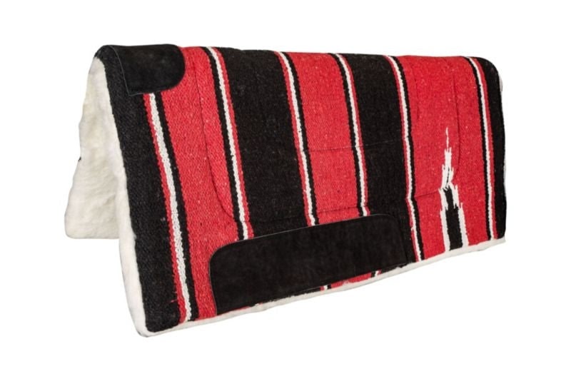 Tabelo Navajo Fleece Pad with Fleece 30X30 - Red/Black - 30 x 30