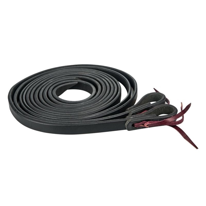 Tabelo Split Reins with Water Ties - Black - 5/8" x 75