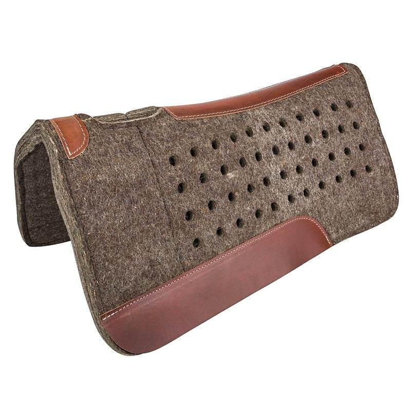 Tabelo Wool Contour Saddle Pad with Holes - Grey - 30" x 30" x 1"