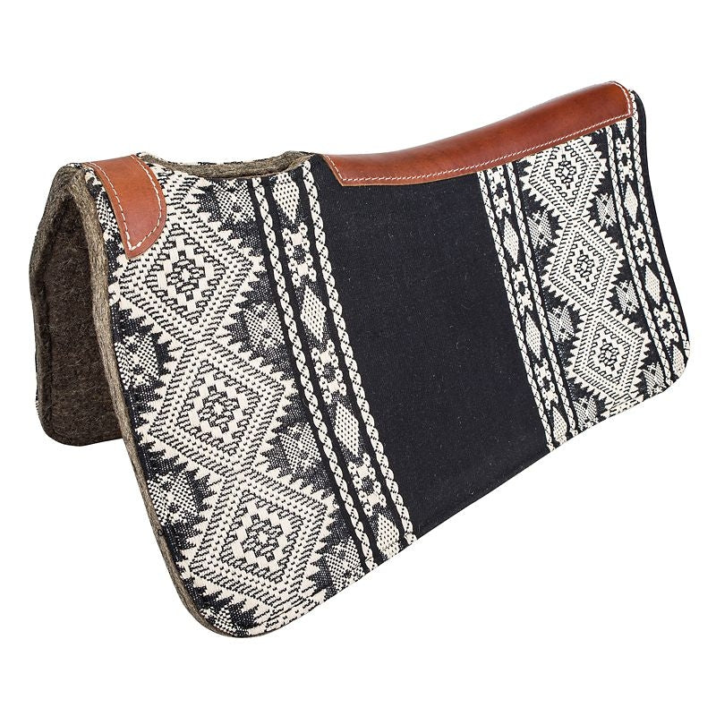 Tabelo Contour Wool Felt Saddle Pad Aztec - Black - 30" x 30" x 1/2"