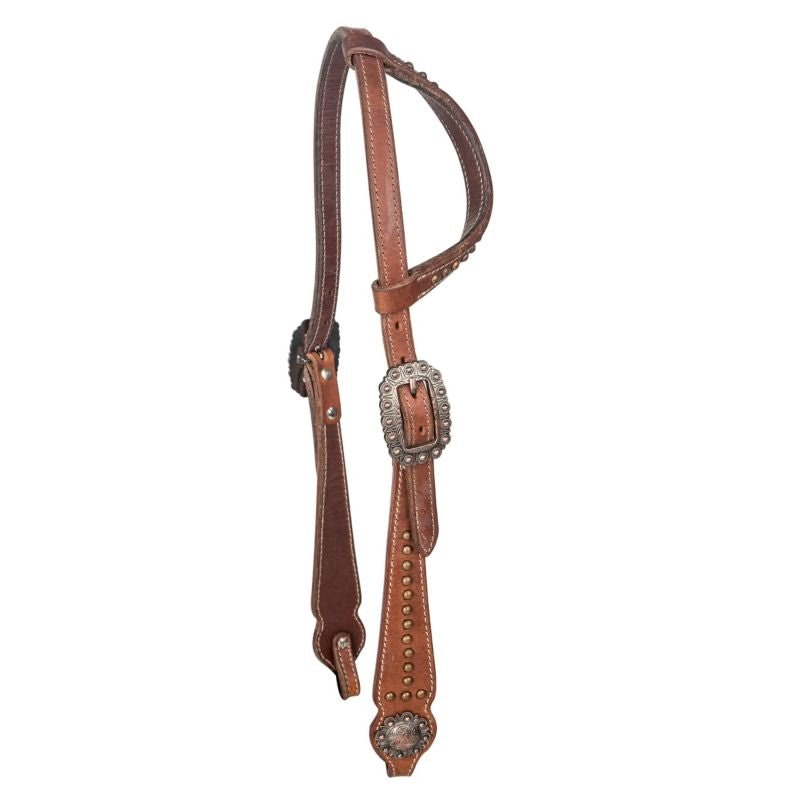 Tabelo Ear Headstall with Copper Dot Trim - Harness - Horse