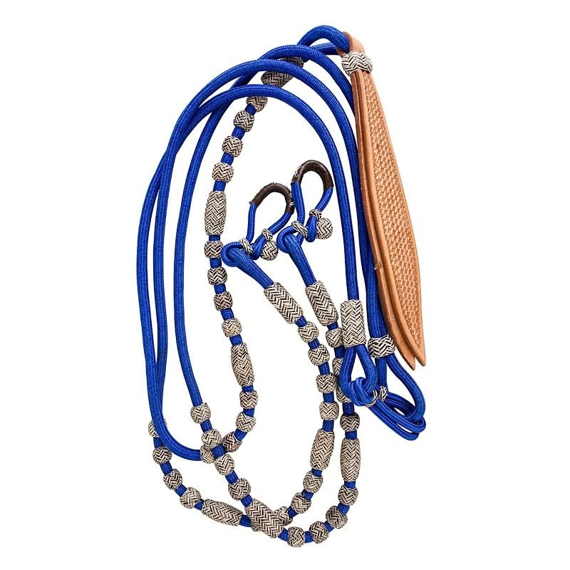 Tabelo Poly Romel Reins with Rawhide Blue - Blue - 135 CM