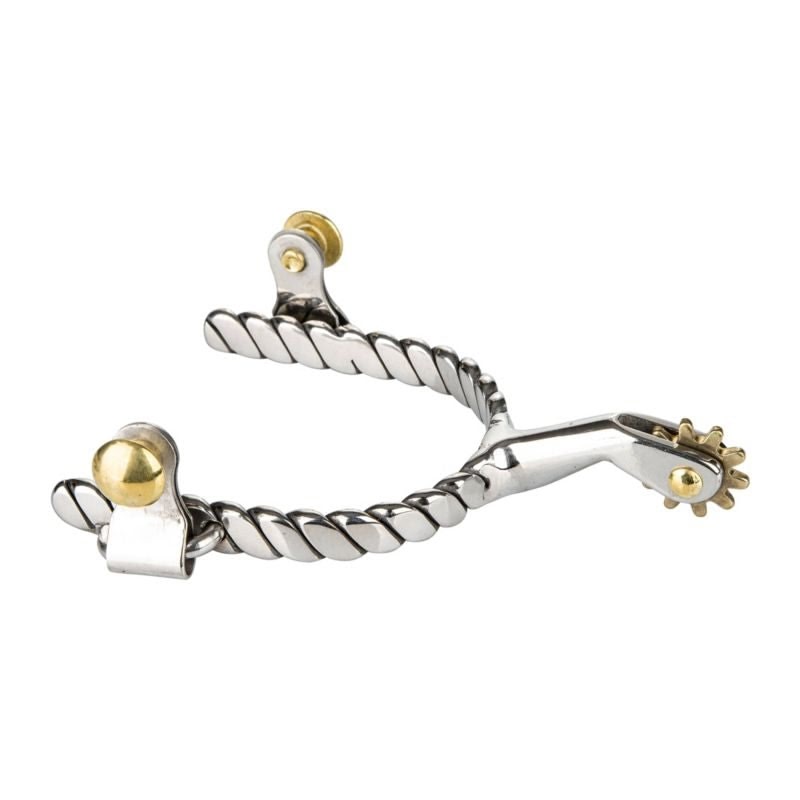 Tabelo SS Twisted Band Roping Spurs - Stainless Steel - Ladies