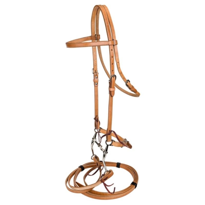 Tabelo Browband Bridle with Bit - Light Oil - Horse