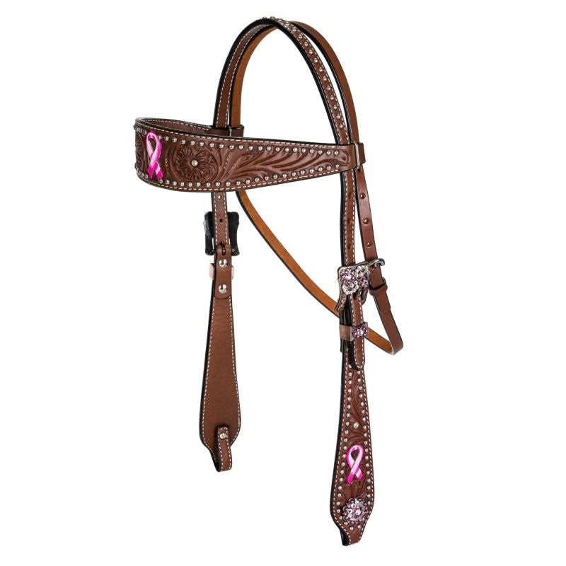 Tabelo Browband Awareness Headstall Chestnut - Chestnut - Horse