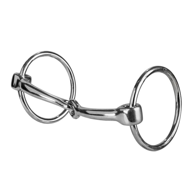 Tabelo Chromed Ring Snaffle Bit - Chrome Steel - 6"