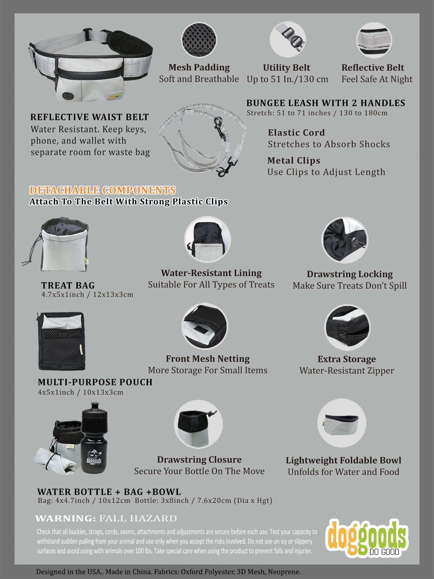 Dog Leash Fanny Pack (The Everything Leash) by DogGoods ™