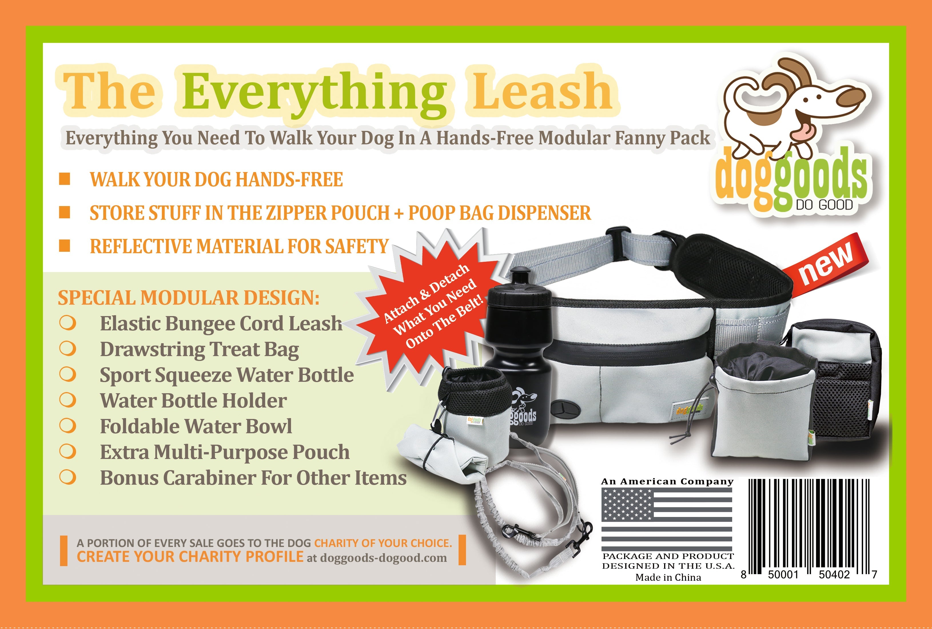 Dog Leash Fanny Pack (The Everything Leash) by DogGoods ™