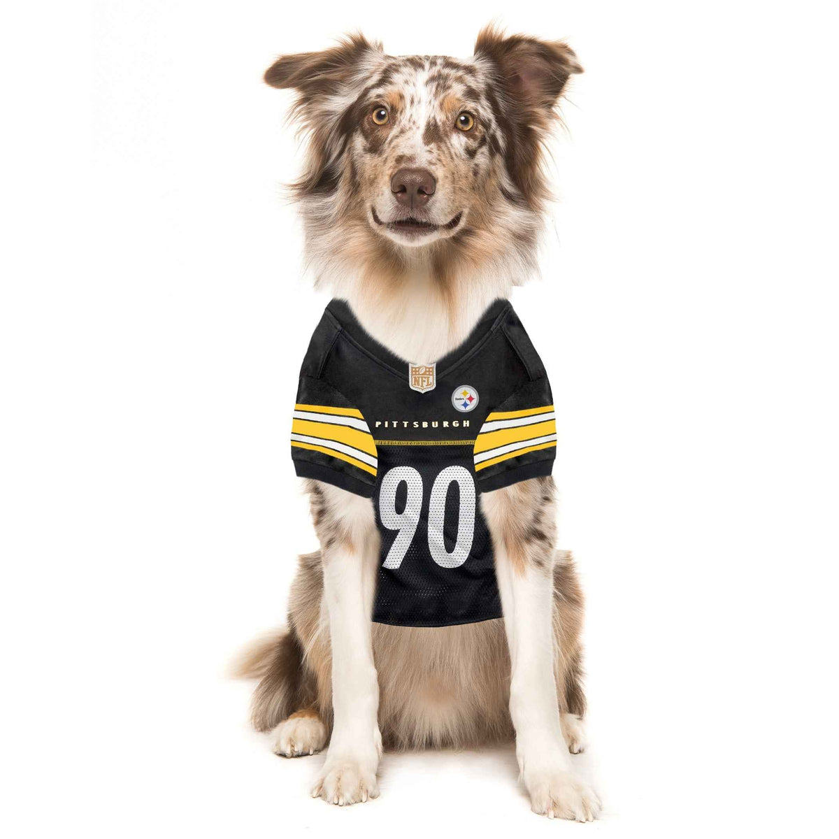 NFL Pittsburgh Steelers T.J. Watt Striped Mesh Pet Jersey