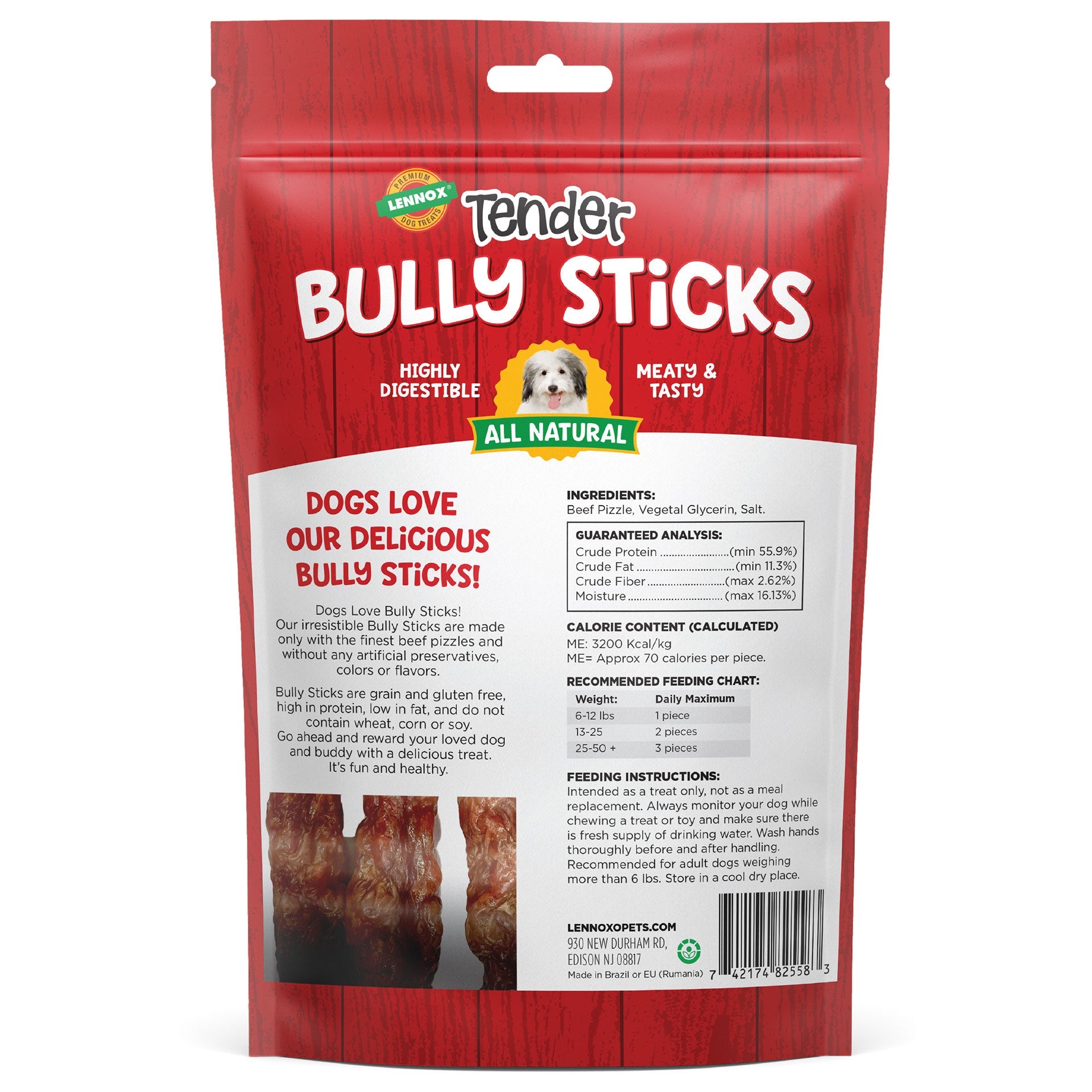 Lennox Tender Bully Sticks - HT Animal Supply