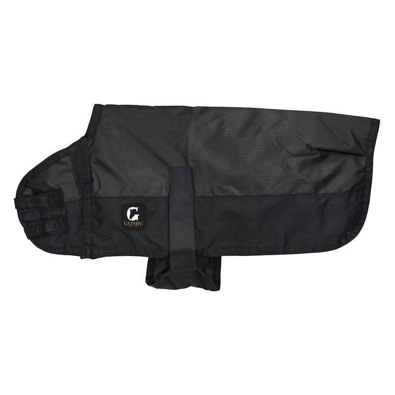 Gatsby 600D Ripstop 200gram MW Waterproof Dog Coat - Black / Black - Large