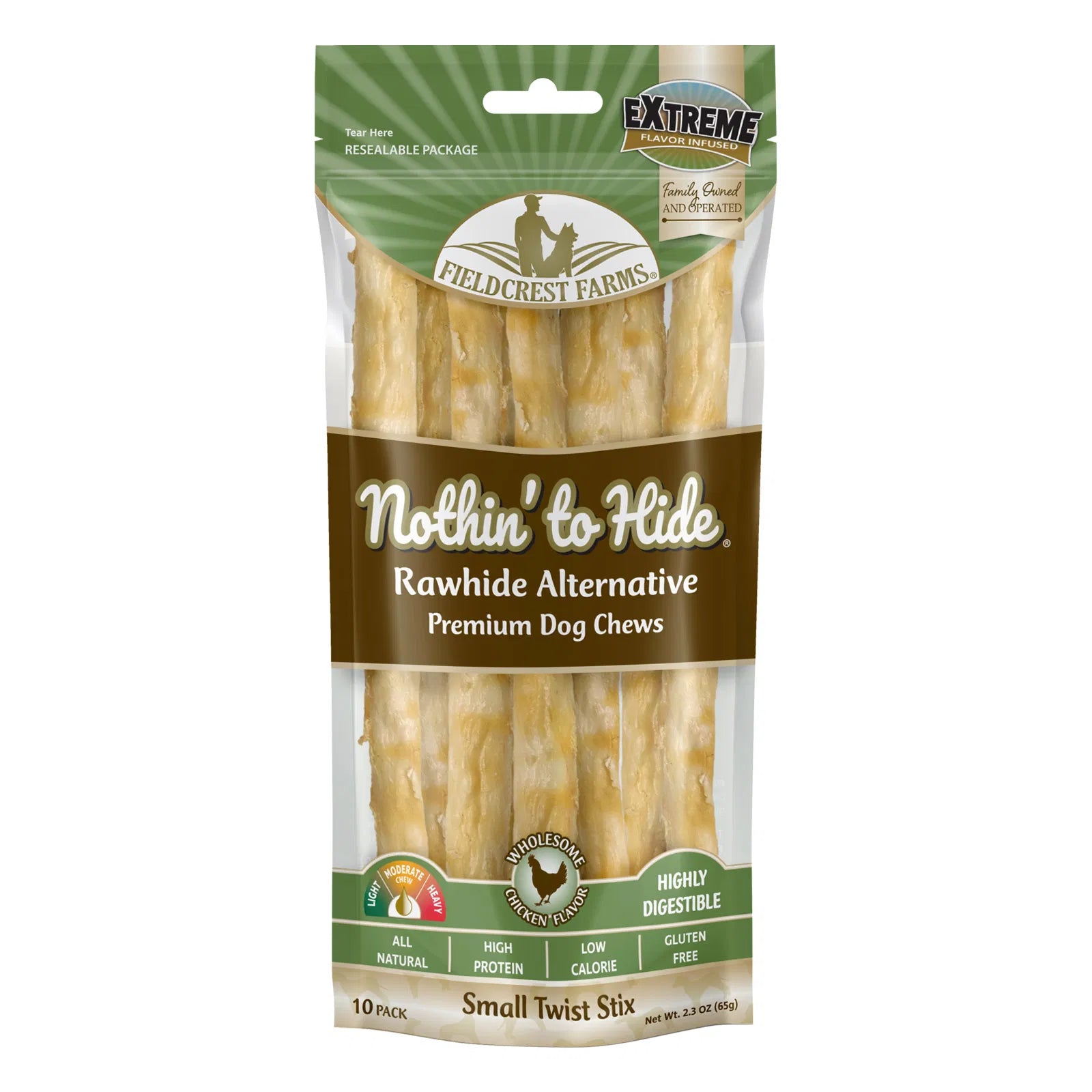 Nothin to Hide Chicken Small Twist Stix (10ct) (2.3oz)