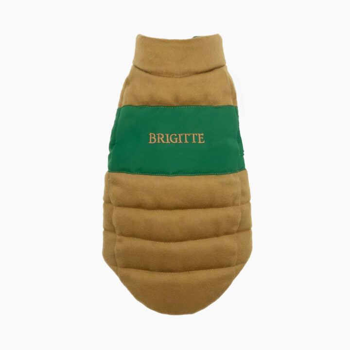 Tailored Pet Down Jacket in Camel Cashmere Reversible