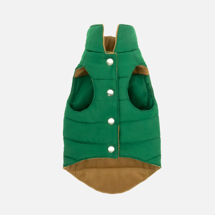 Tailored Pet Down Jacket in Camel Cashmere Reversible