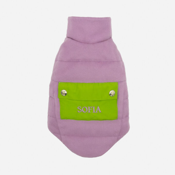 Tailored Pet Down Jacket in Pink Cashmere Reversible