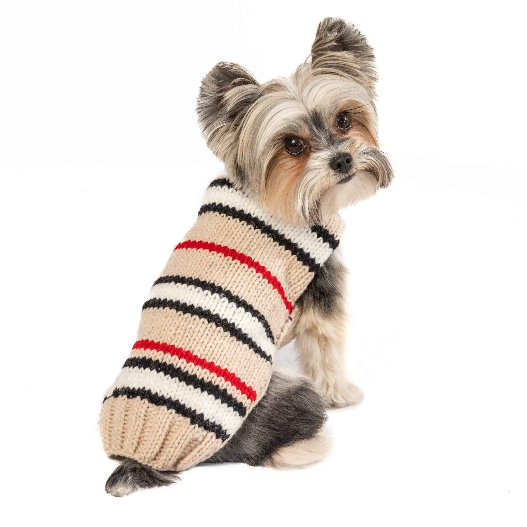 Chilly Dog Bentley Stripe Alpaca Wool Dog Sweater
