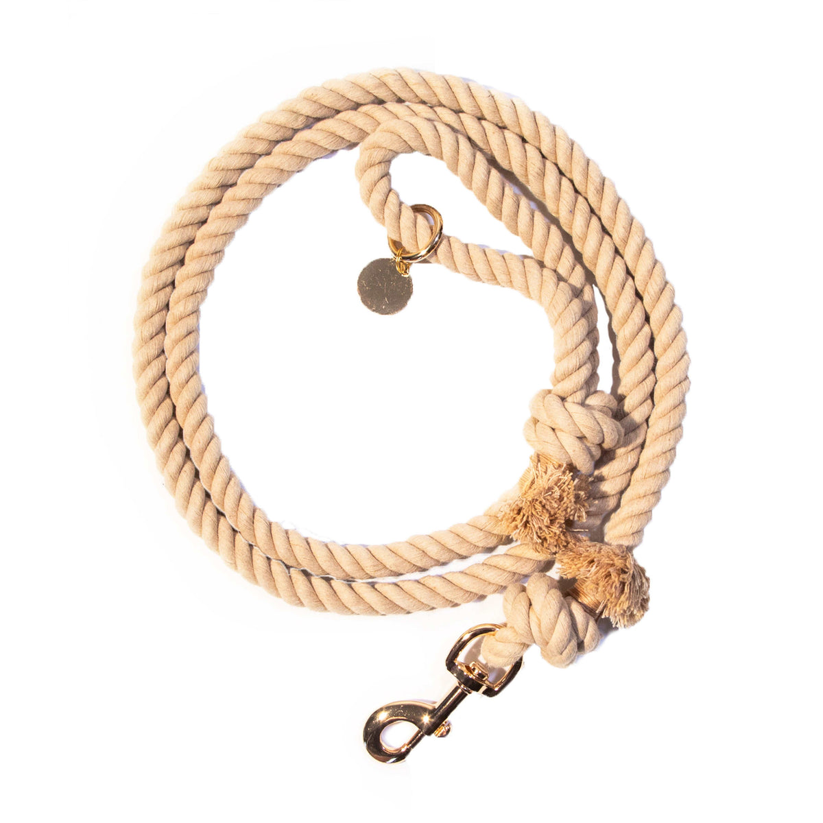 Glow Pups: Neutral Boho Chic Cotton Rope Dog Leash