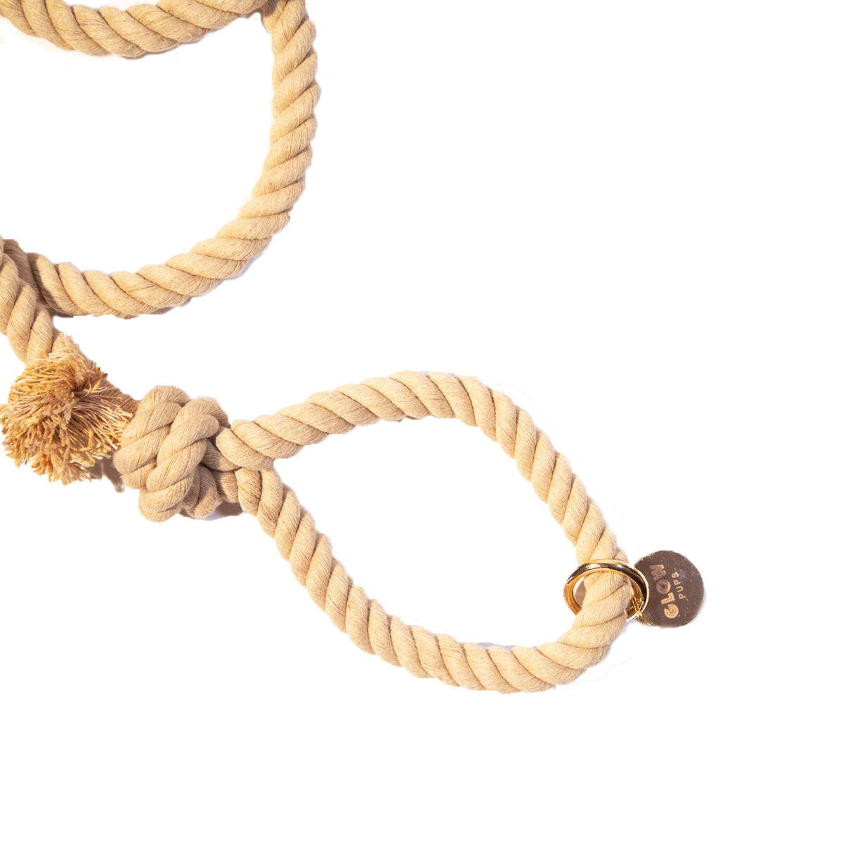 Glow Pups: Neutral Boho Chic Cotton Rope Dog Leash
