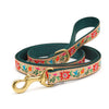 Up Country Tapestry Floral Cast Brass Dog Leash