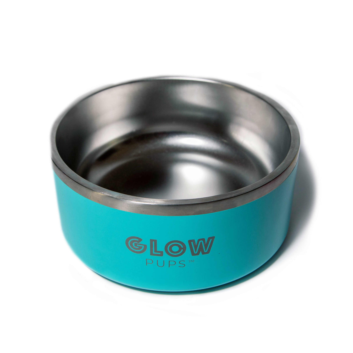 Glow Pups: Aqua Blue Vacuum Insulated Stainless Steel Dog Bowl