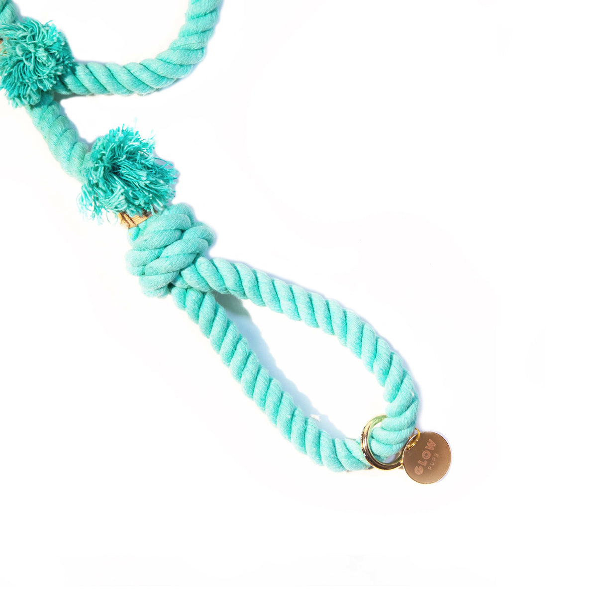 Glow Pups: Turquoise Boho Chic Cotton Rope Dog Leash