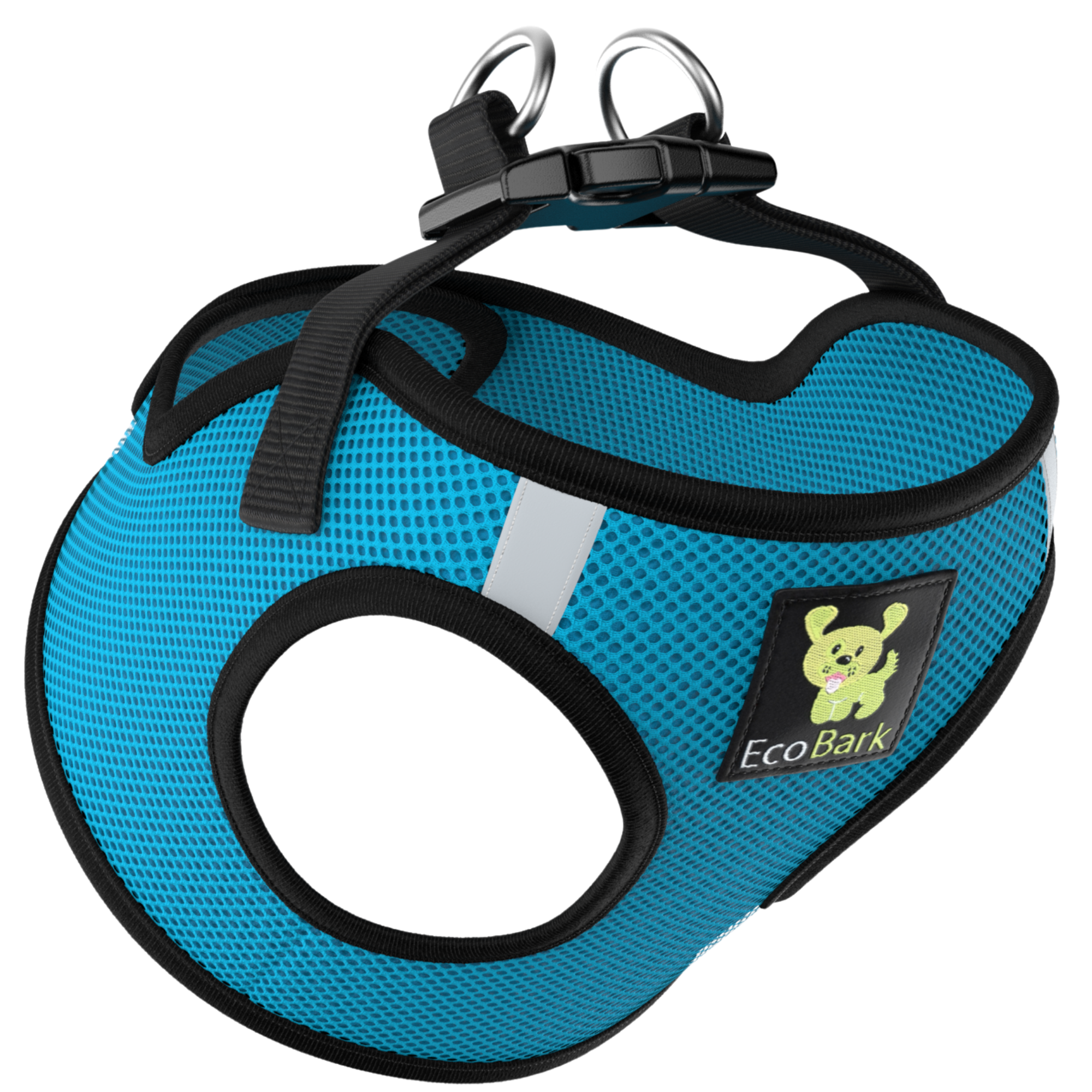 EcoBark Step In Dog Harness - Teacup & Small Breeds- Reflective Soft Mesh Harness for Teacup, Small Dogs and Puppies / Teal