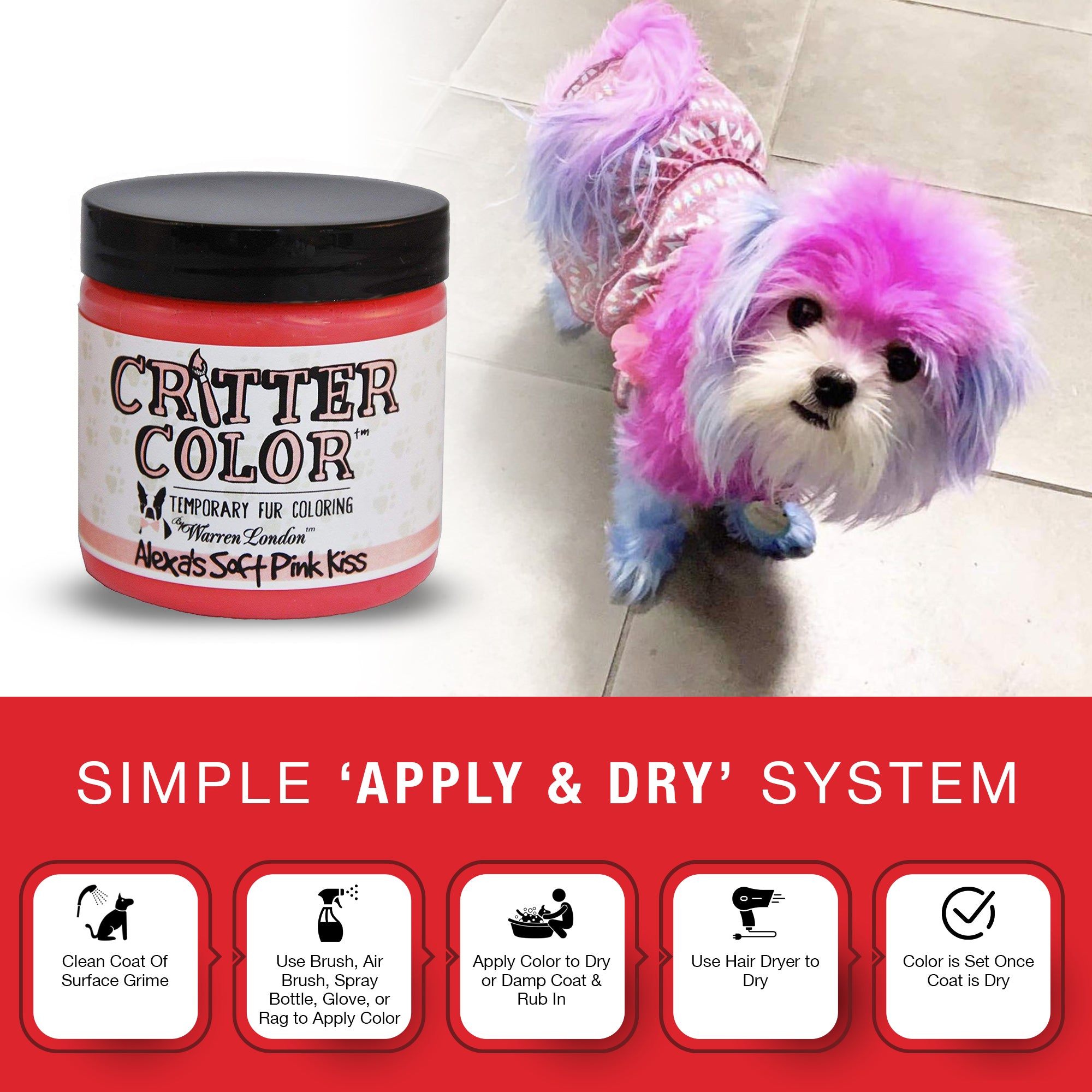 Critter Color - Temporary Pet Fur Coloring/Dog Dye