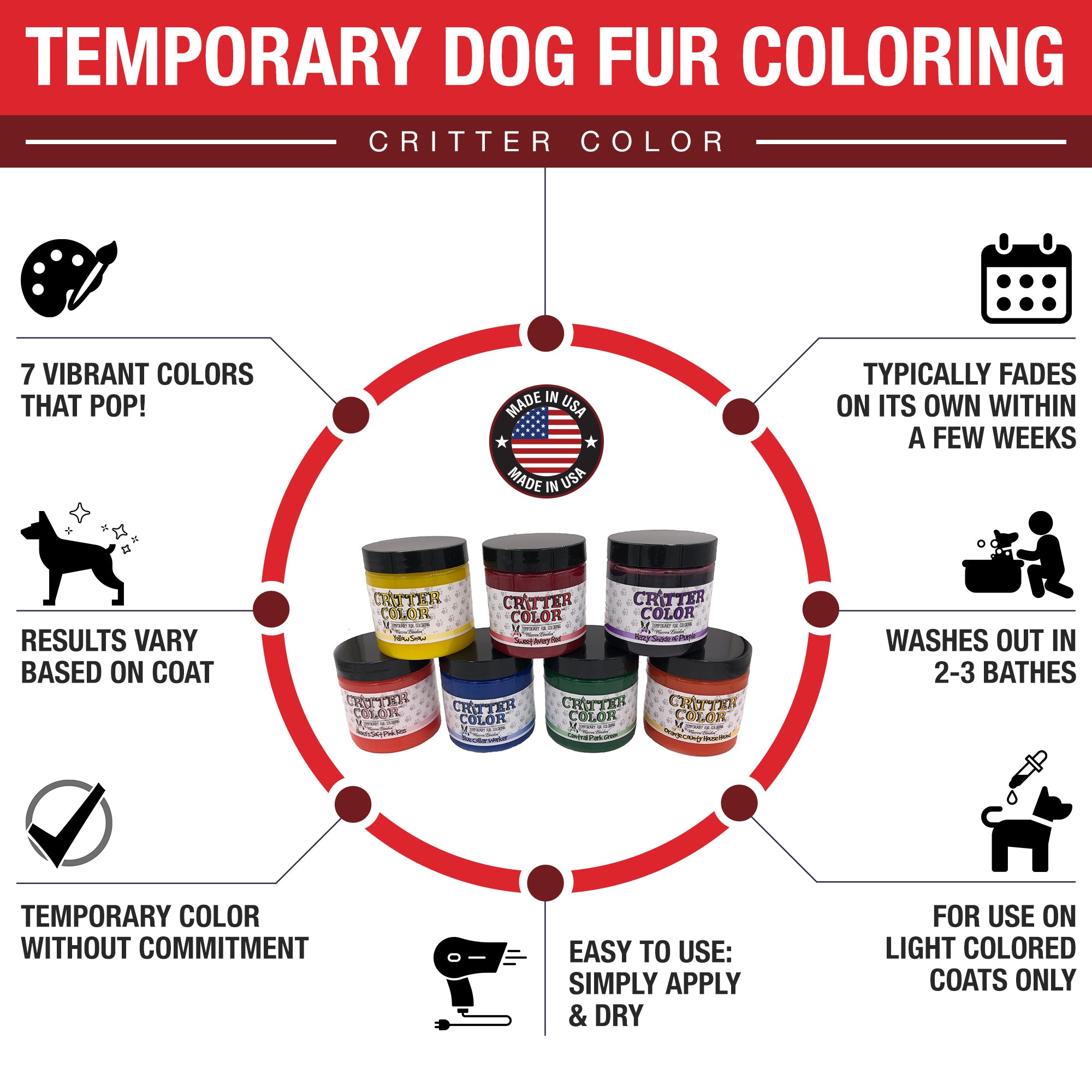Critter Color - Temporary Pet Fur Coloring/Dog Dye