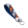 Up Country Terracotta Plaid Cast Brass Key Ring