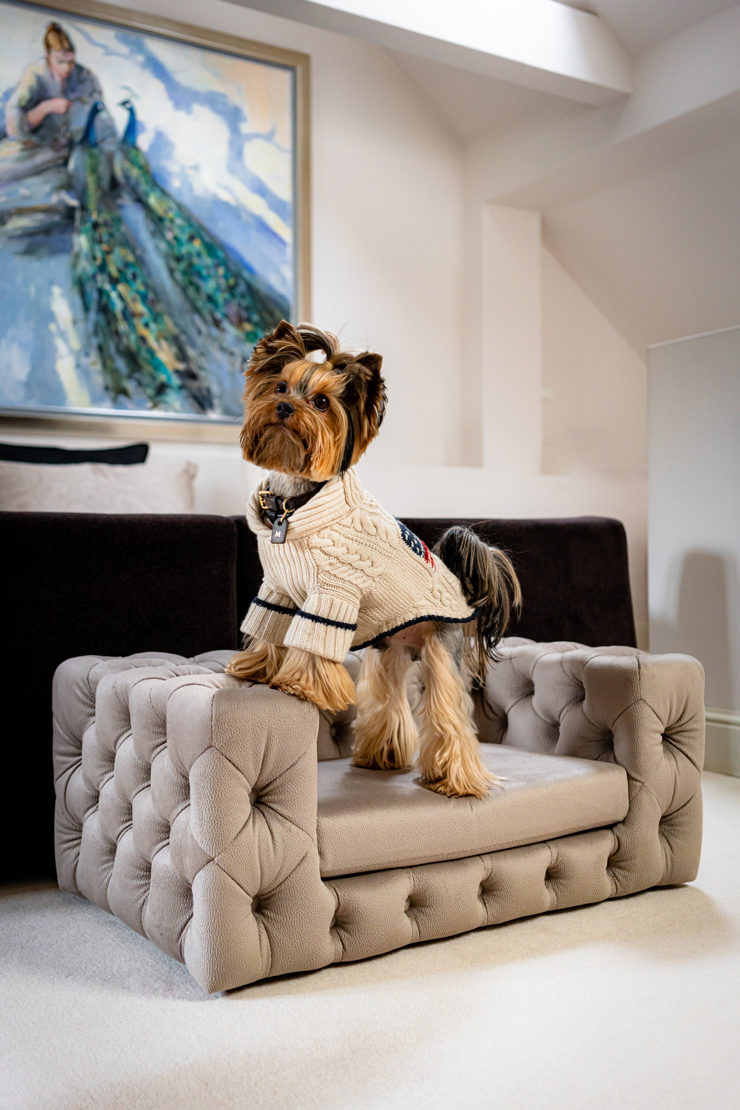 The Glamour Luxury Pet Bed in Beige