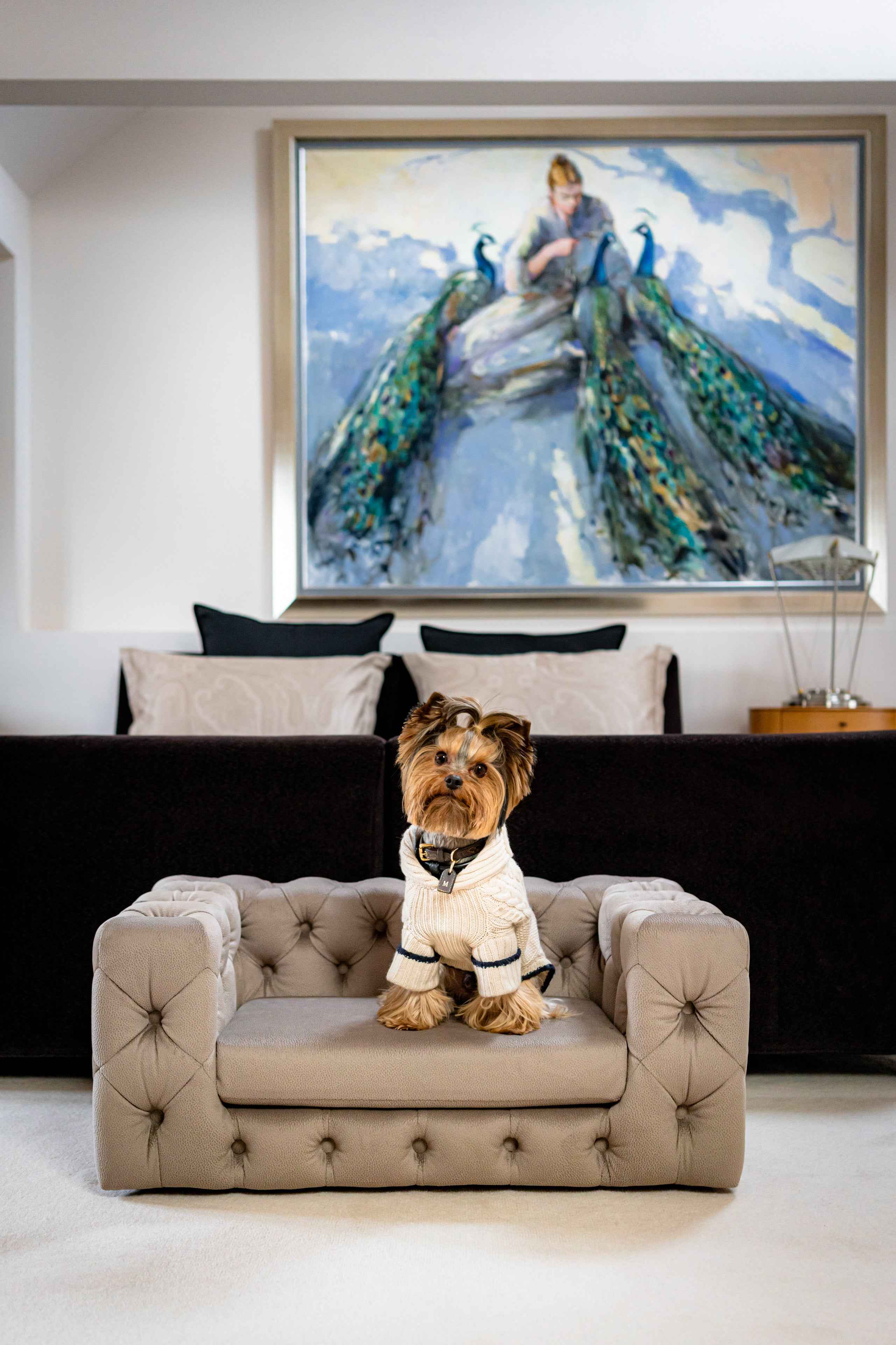 The Glamour Luxury Pet Bed in Beige