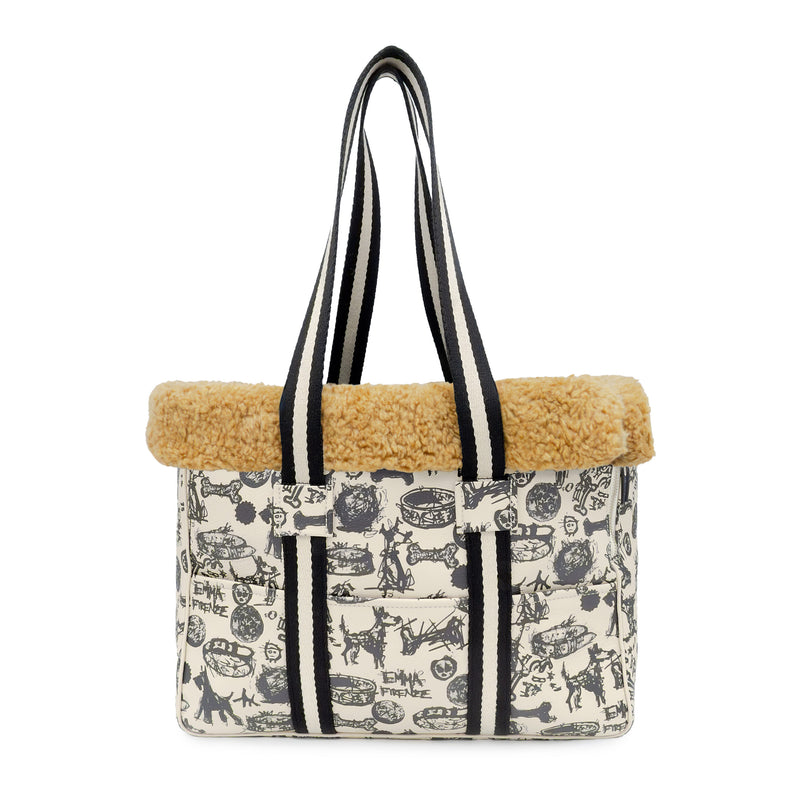 Sannetta Bag: Designer Printed Leather Dog Carrier | Handcrafted Calfskin