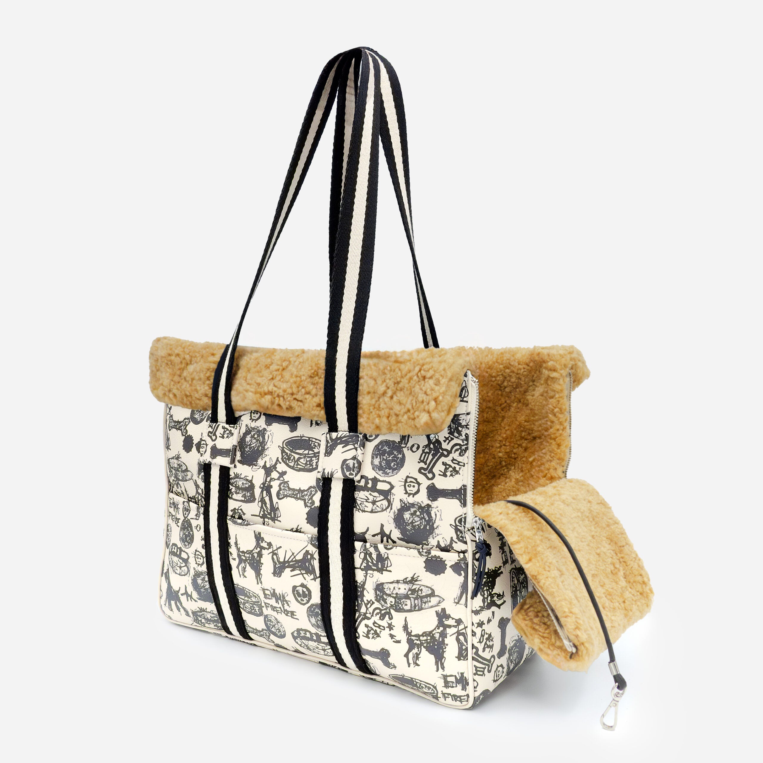 Sannetta Bag: Designer Printed Leather Dog Carrier | Handcrafted Calfskin