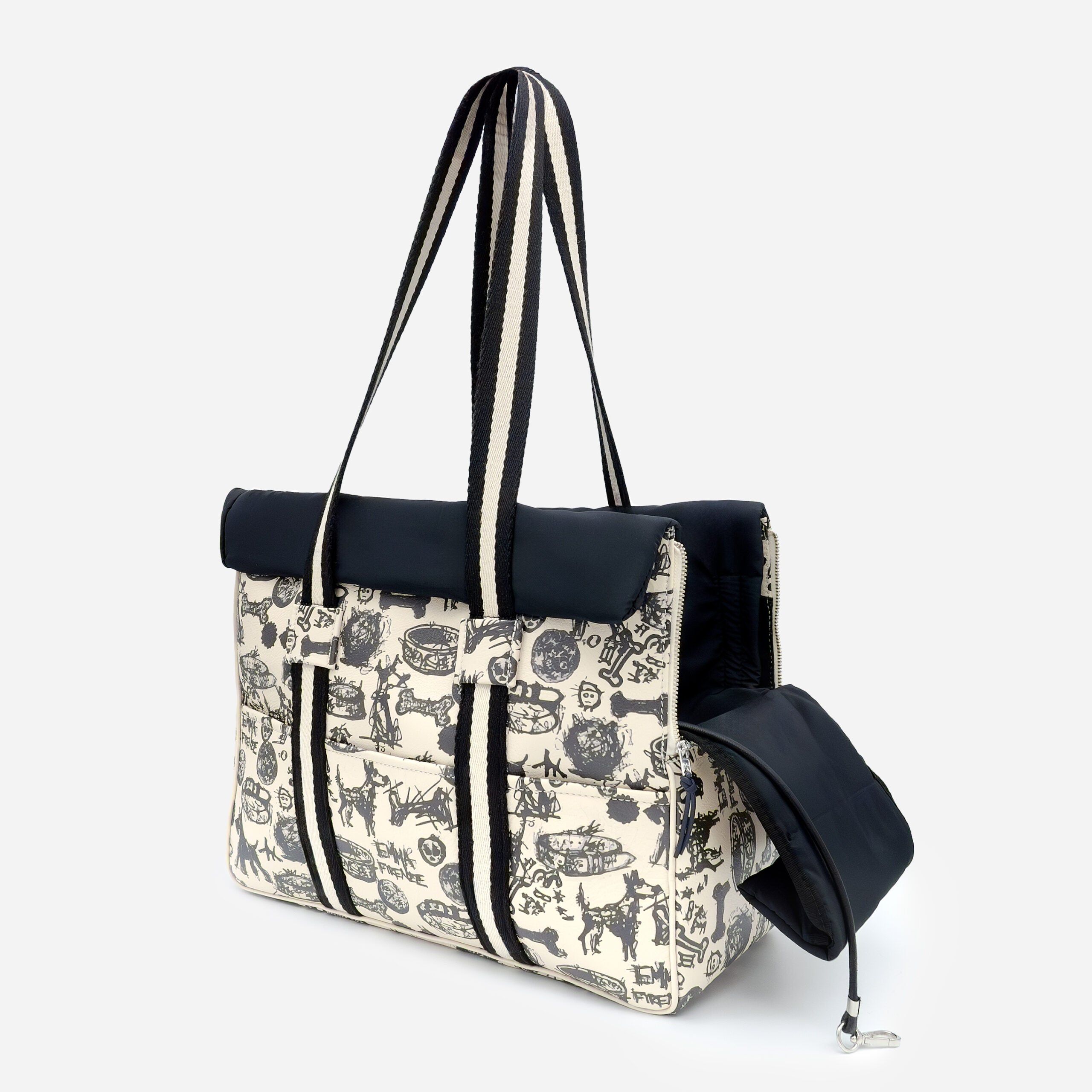 Sannetta Bag: Designer Printed Leather Dog Carrier | Handcrafted Calfskin