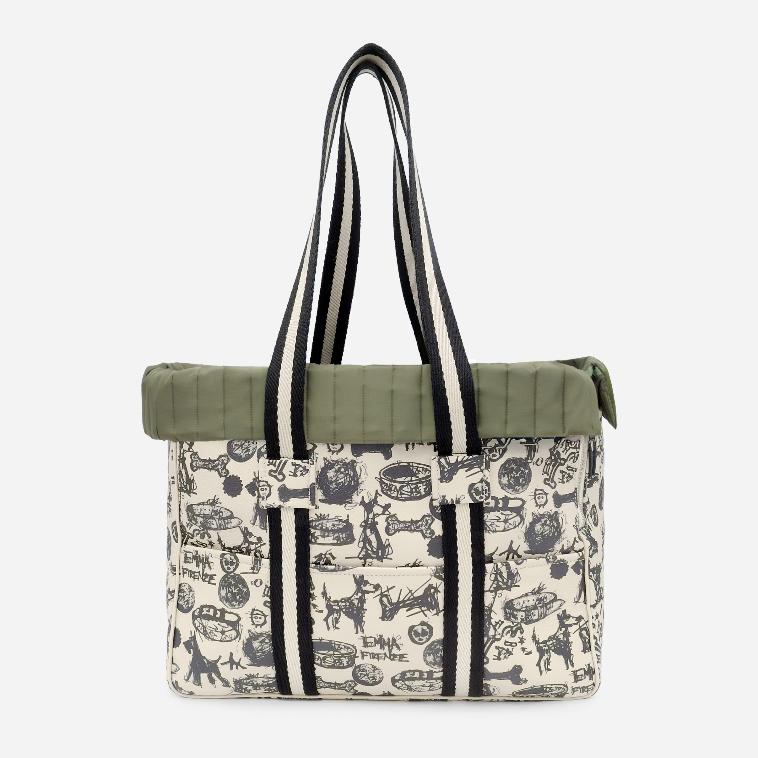 Sannetta Bag: Designer Printed Leather Dog Carrier | Handcrafted Calfskin