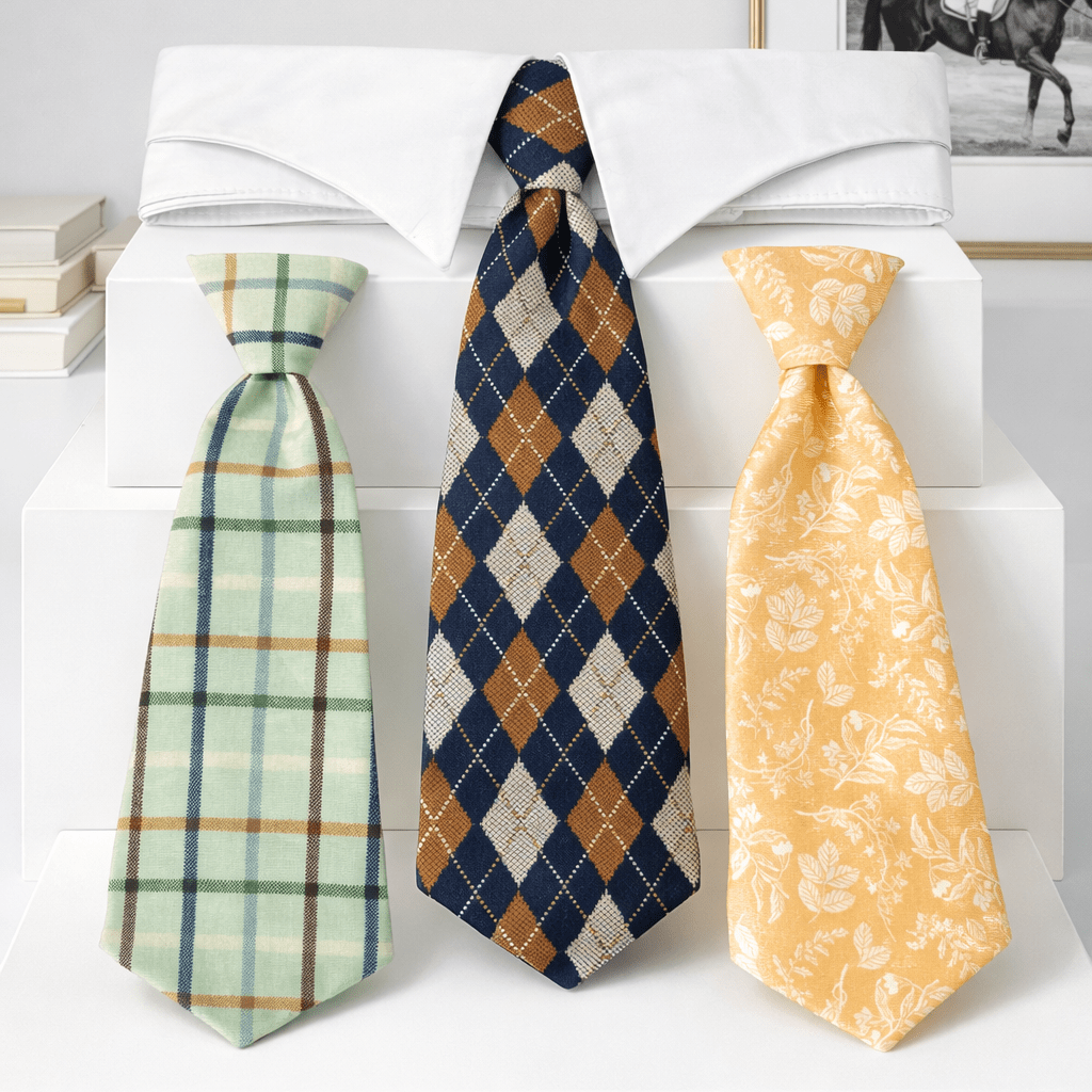 Heads or Tails Pup Vineyard Dog Collar Tie