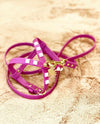 Fashion Dog Harness and Leash Set - Fuchsia with Pink Studs
