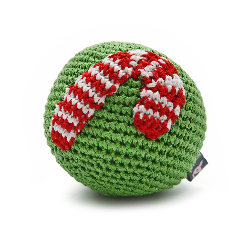 DOGO Candy Cane Ball Crochet Dog Toy