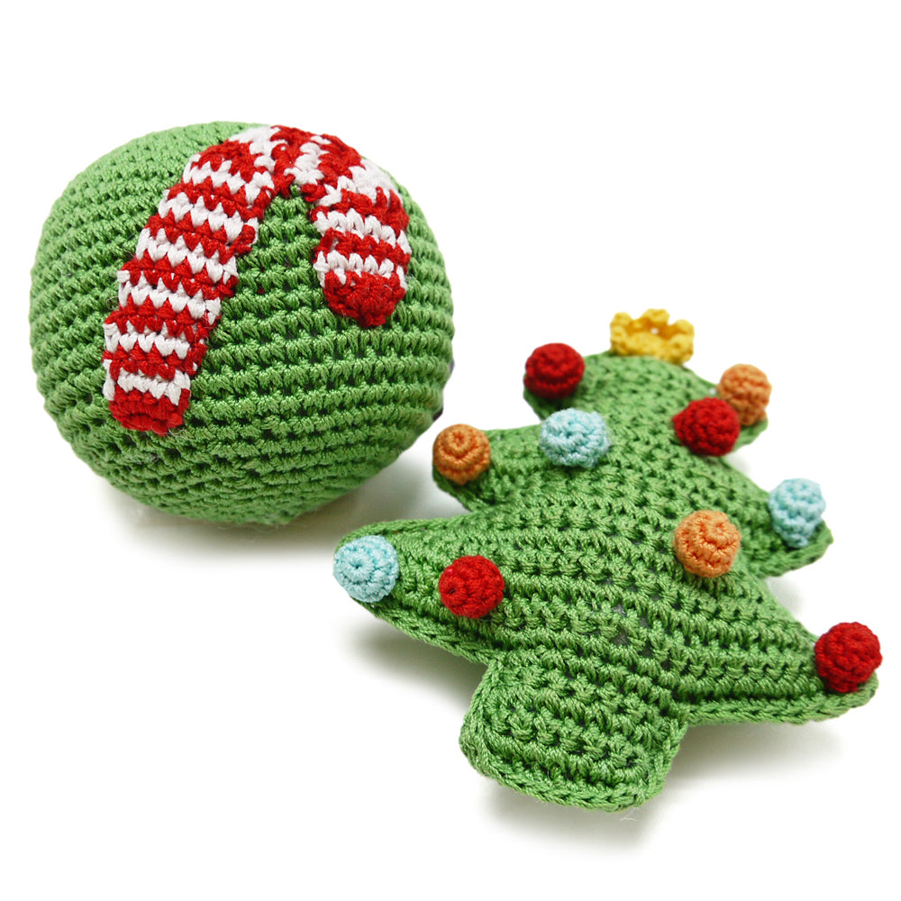 DOGO Candy Cane Ball Crochet Dog Toy
