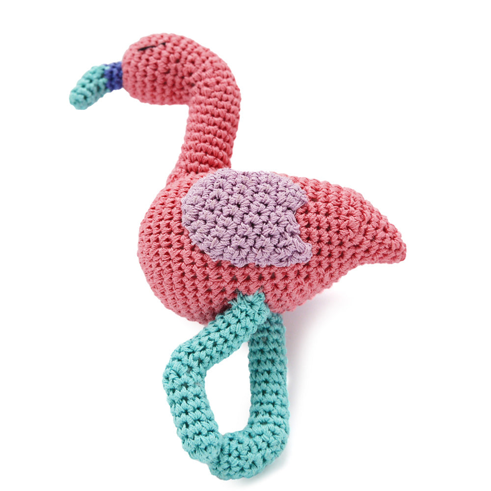 DOGO Flamingo Crochet Dog Toy