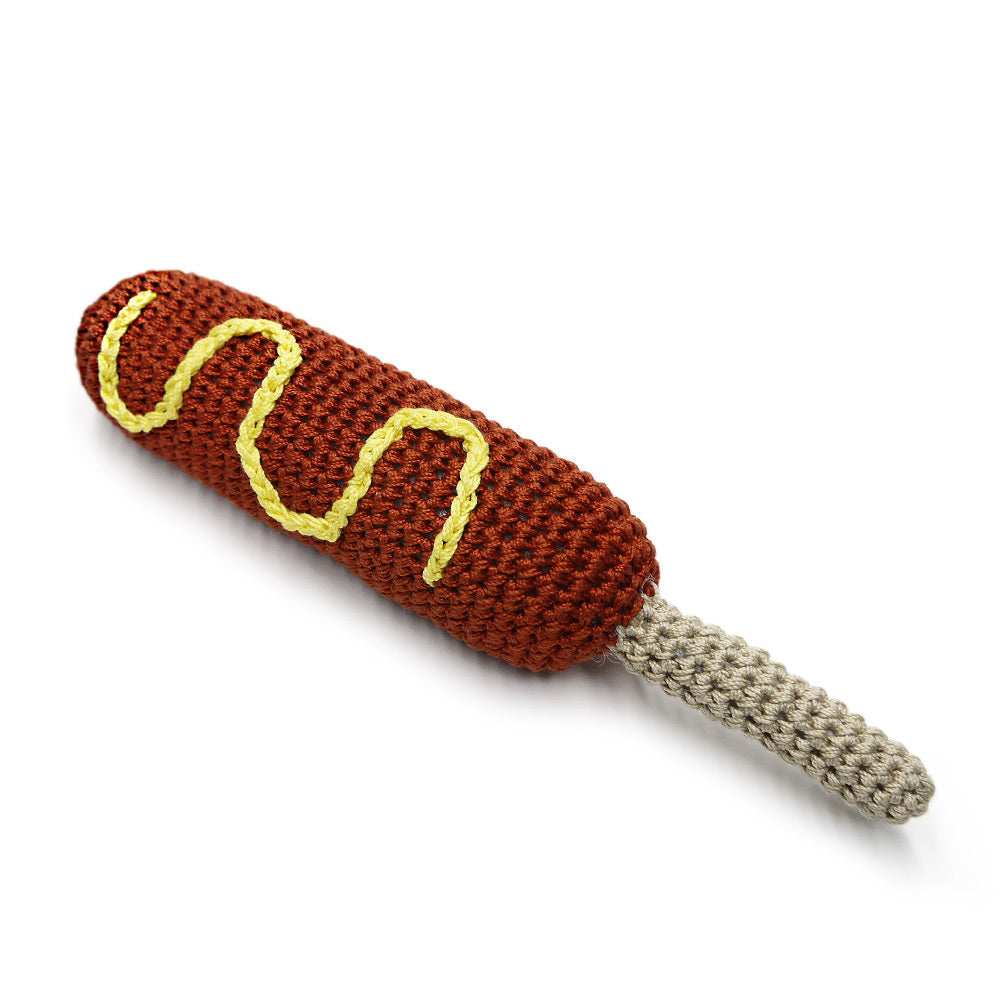 DOGO Hot Dog Crochet Dog Toy