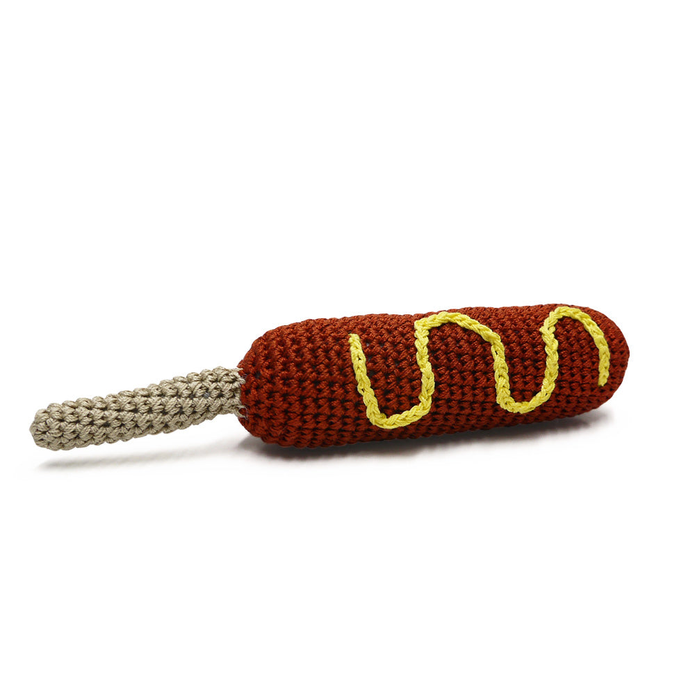 DOGO Hot Dog Crochet Dog Toy