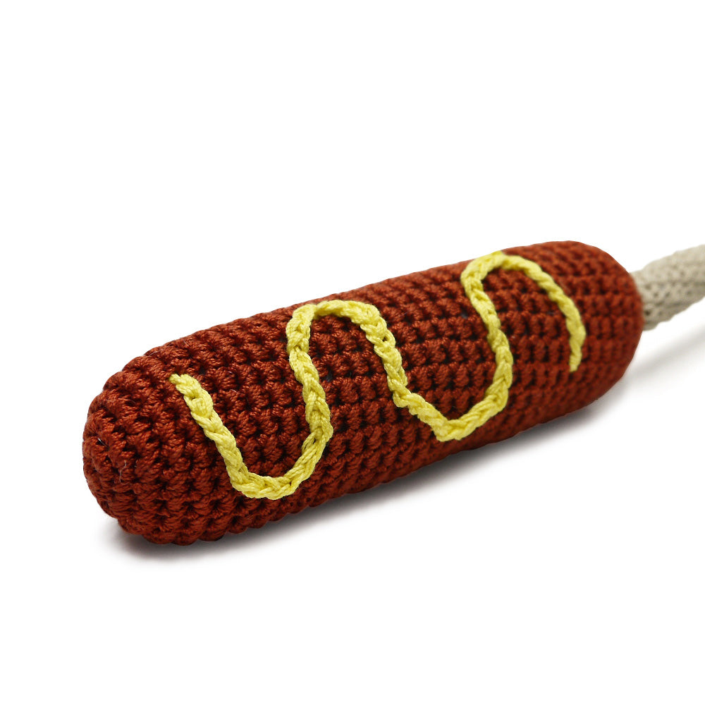 DOGO Hot Dog Crochet Dog Toy