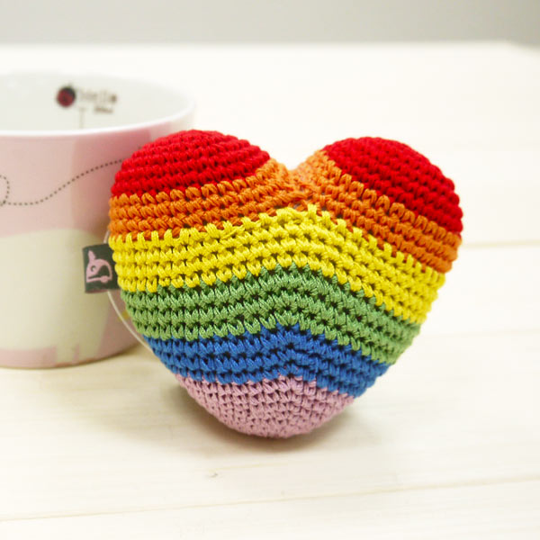 DOGO Rainbow Heart Crochet Dog Toy