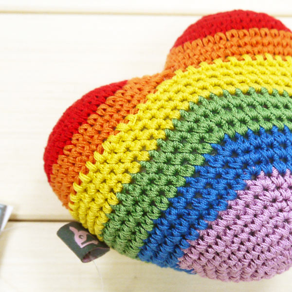 Rainbow Heart Crochet Toy