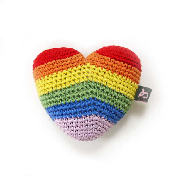 DOGO Rainbow Heart Crochet Dog Toy